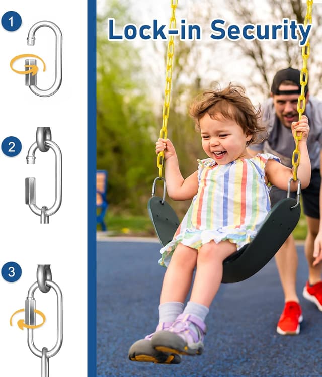 Detalle de Little Dove 2-Pack Heavy-Duty Swing Seats with 66" Rust-Resistant Chains (Green)