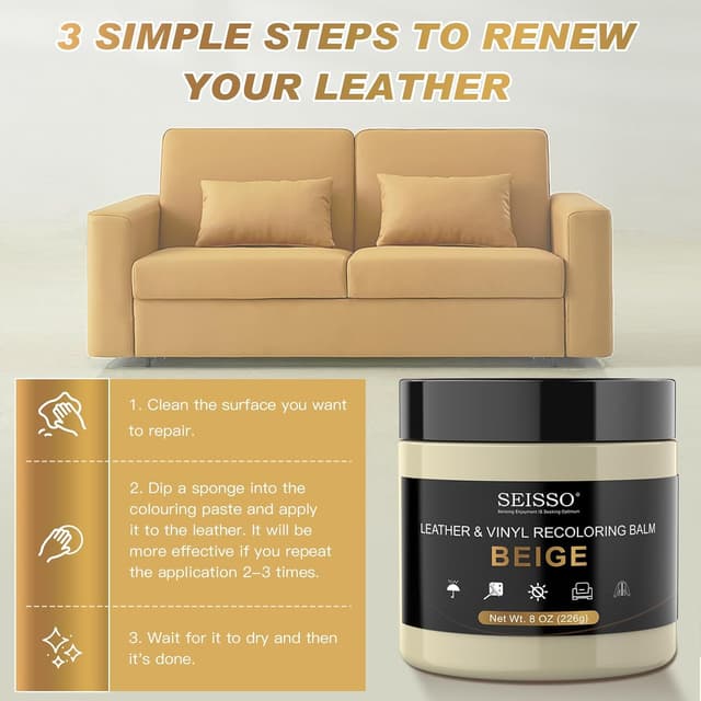 Thumbnail 3 de SEISSO Kit Riparazione Pelle Auto Beige