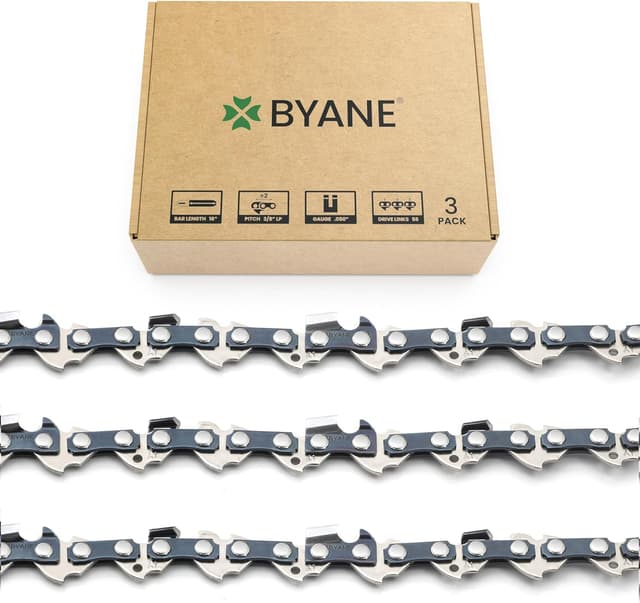 Detalle de BYANE Sägekette 3er-Pack 40 cm – 3/8"LP, 1,3 mm, 56DL (rückschlagsarm)
