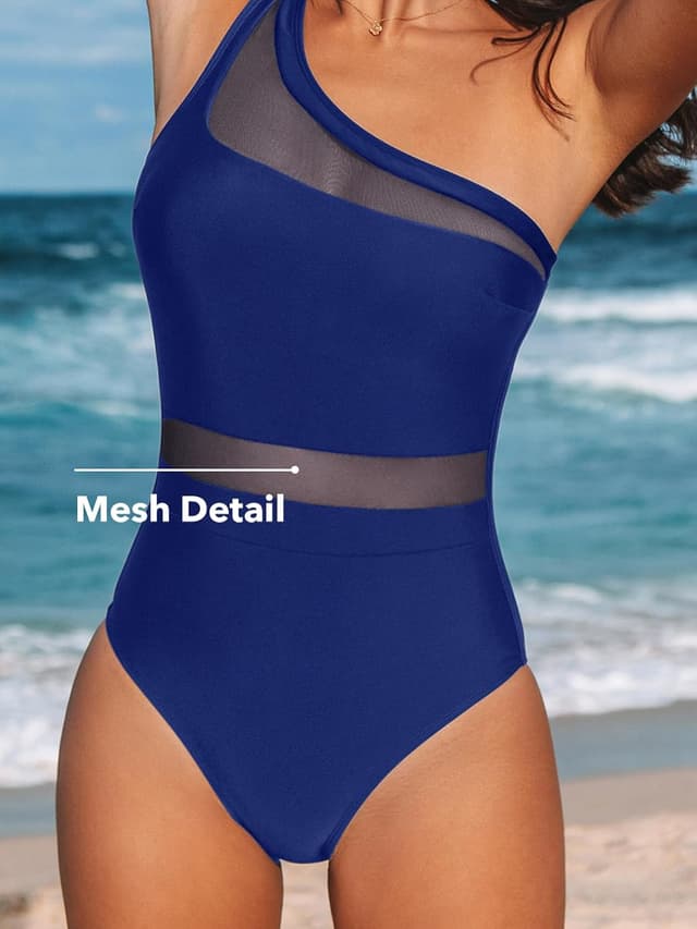 Detalle 2 de CUPSHE Costume da bagno intero da donna con collo asimmetrico e monospalla
