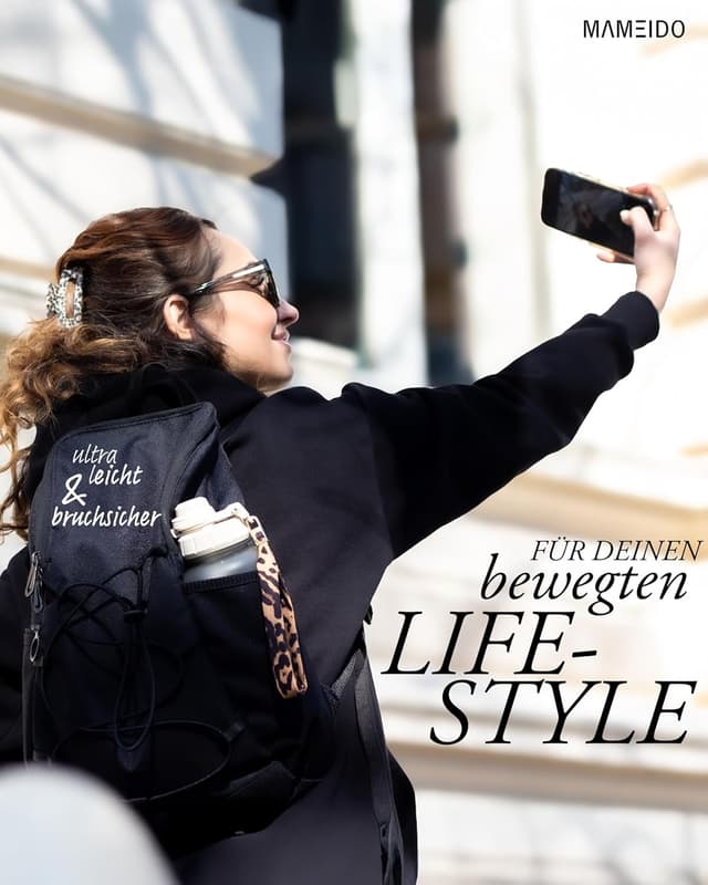 Thumbnail 2 de MAMEIDO Trinkflasche 1 l mit Strohhalm