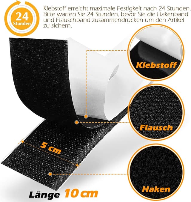 Detalle 2 de Klettband Selbstklebend 50 x 100 mm, 20-teilig