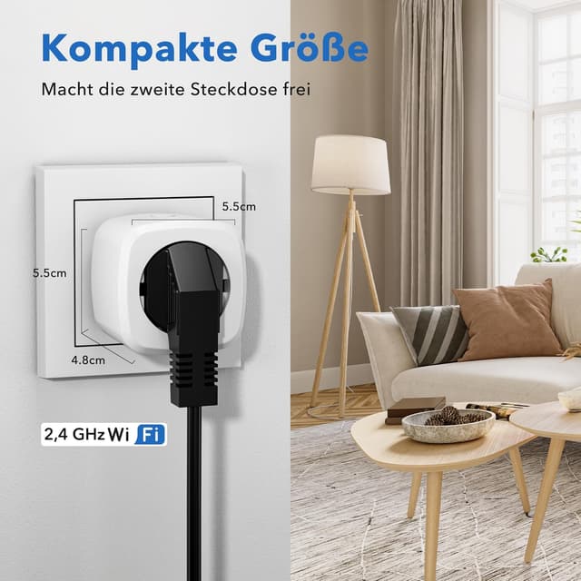 Detalle de HBN Smart Steckdose 4er Set mit Verbrauchsmessung