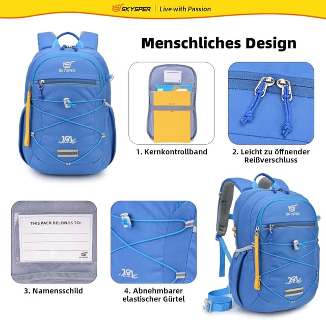 Detalle 2 de SKYSPER Kinderrucksack Wandern 3-8