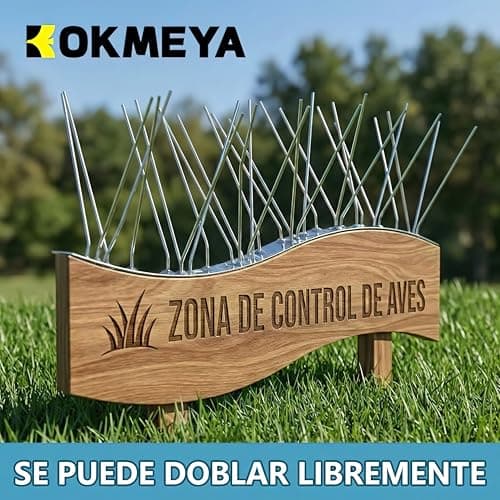 Thumbnail 8 de KOKMEYA Pinchos antipalomas de acero inoxidable 304 (1 m, 4 piezas de 25 cm) con tornillos y bridas para balcón, canalón y tejado