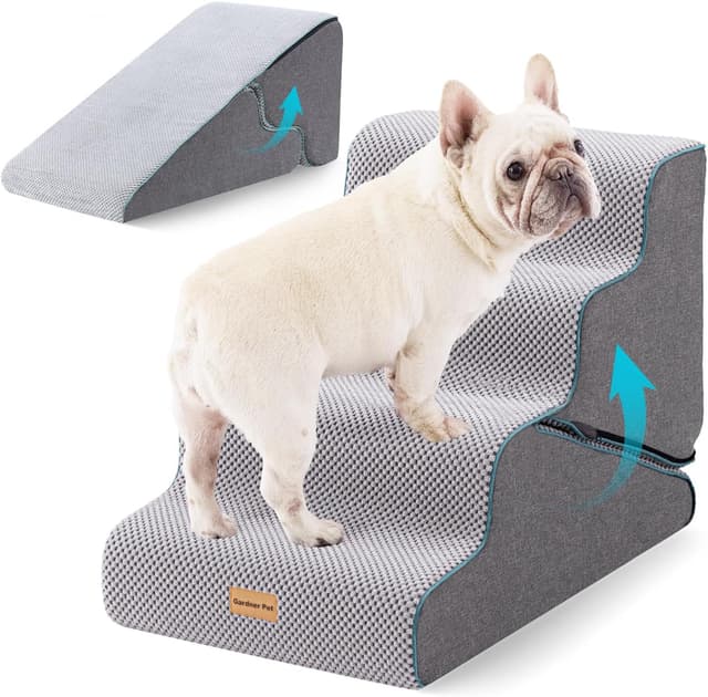 Detalle de Gardner Pet Scala per Cani 2-in-1 per Piccoli Cani: rampina in schiuma con rivestimento antiscivolo e impermeabile (4 gradini)
