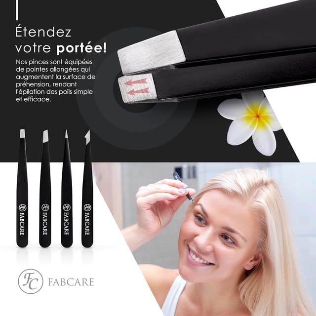 Detalle de FABCARE Kit pinces à sourcils 4 pcs ✂