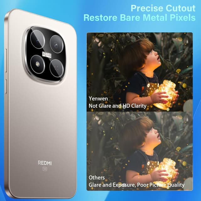 Thumbnail 6 de Yenwen Kameraschutz für Xiaomi Redmi Note 15 Pro / Note 15 Pro Plus / POCO M8 Pro (3 Stück) – 9H Hartglas, HD-klar