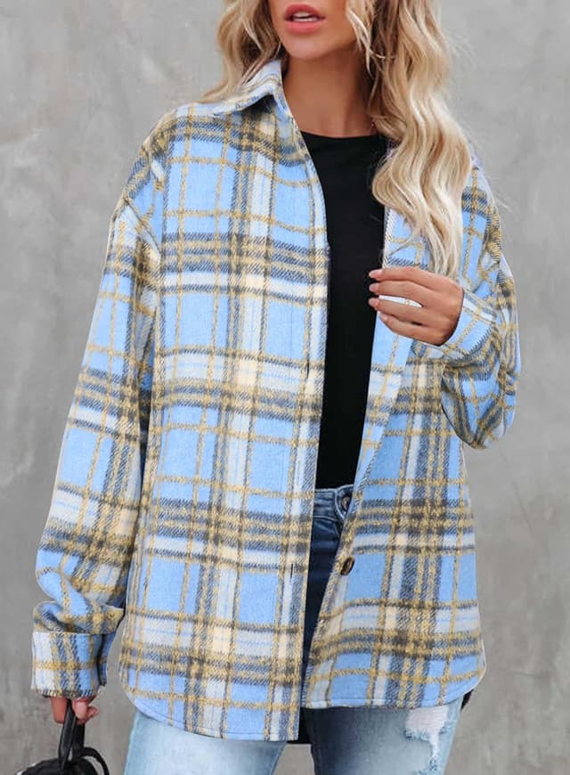 Thumbnail 4 de Beaully Plaid Shacket Jacket 1pc