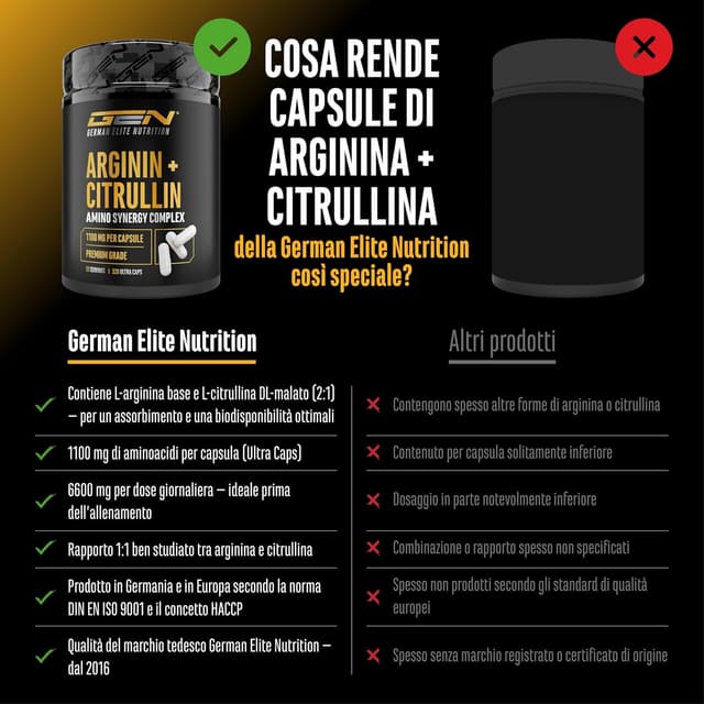 Detalle de L-arginina + L-citrullina Ultra Caps ad alto dosaggio — 320 capsule da 1100 mg