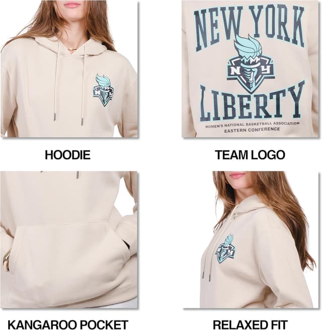 Detalle de Ultra Game Women’s WNBA Official Super Soft Fashion Hoodie Sweatshirt