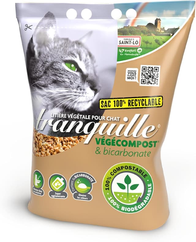 Thumbnail 2 de Tranquille Vegecompost litière végétale 4 L 🐾