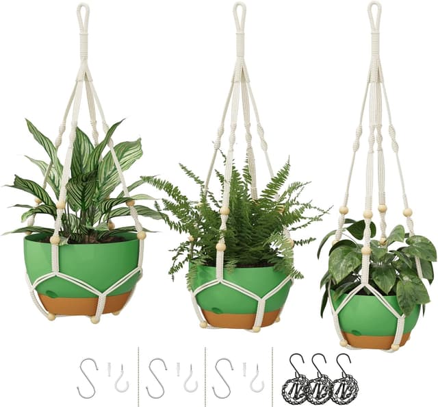 Thumbnail 6 de Bamworld 3 Pack Hanging Plant Pots self-watering planters