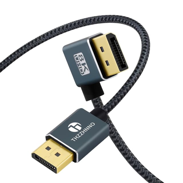 Detalle de Thzzhnno Cable DisplayPort 90° 0.5M 8K 1.4