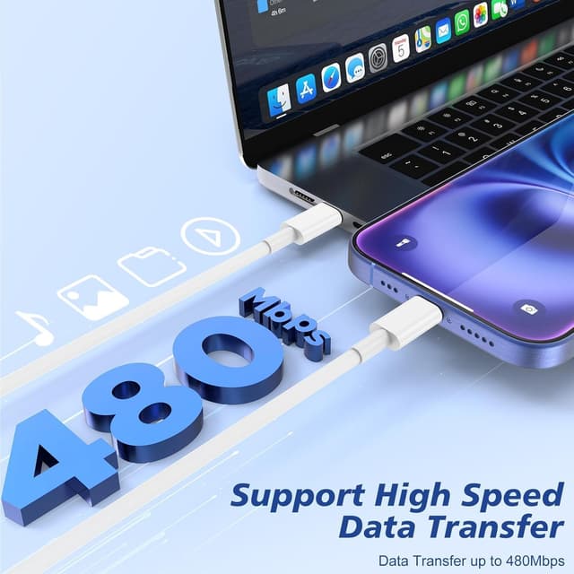 Detalle de USB-C fast charge cable 60W 2 pack