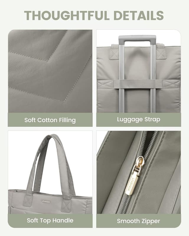 Thumbnail 6 de LOVEVOOK women’s lightweight puffer tote bag with zip and laptop compartment