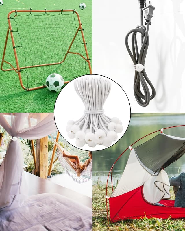 Detalle 2 de WMZOBH Spanngummis mit Kugel 15 cm (50 Stück) – Planenbefestigung für Zelt, Camping & Bootsunterstände