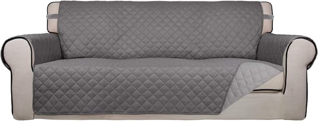 Detalle de PureFit Reversible Quilted Sofa Cover, Gray