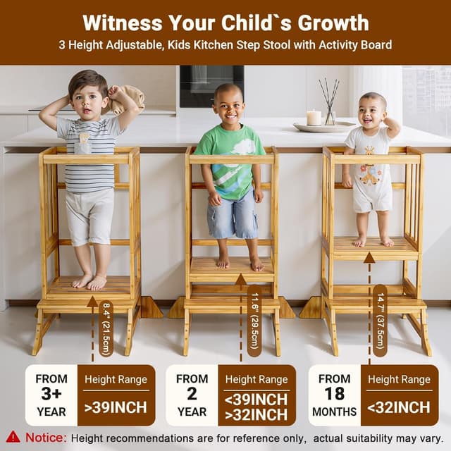 Thumbnail 1 de COSYLAND Height Adjustable Toddler Step Stool