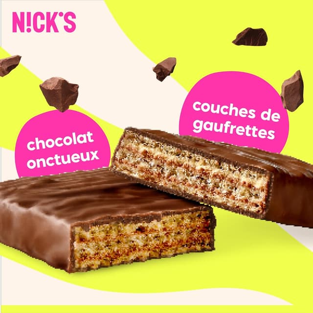 Detalle 1 de N!CK'S NICKS gaufrettes chocolat low carb