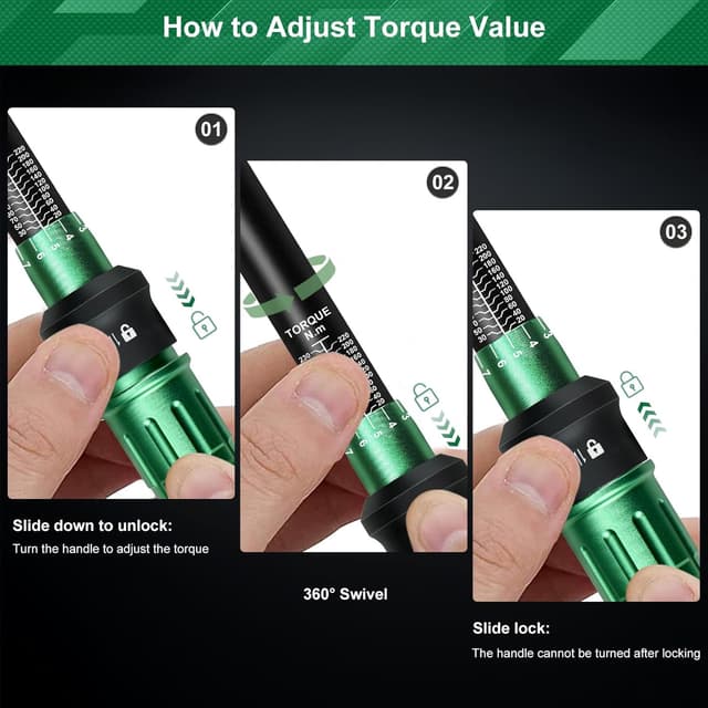 Detalle 2 de Uharbour torque wrench set 3-230 Nm