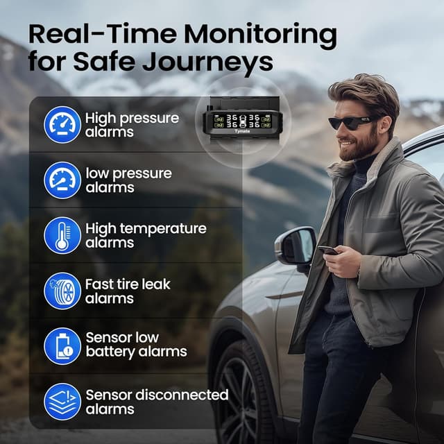 Detalle 2 de Tymate TM8 Wireless TPMS with 4 Sensors 0-87 PSI