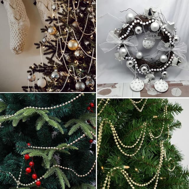 Detalle 2 de Silver Pearl Beads Garland 33 ft, 10mm ๐