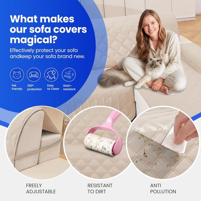 Detalle de Housse canapé d’angle Ystyle 280 cm