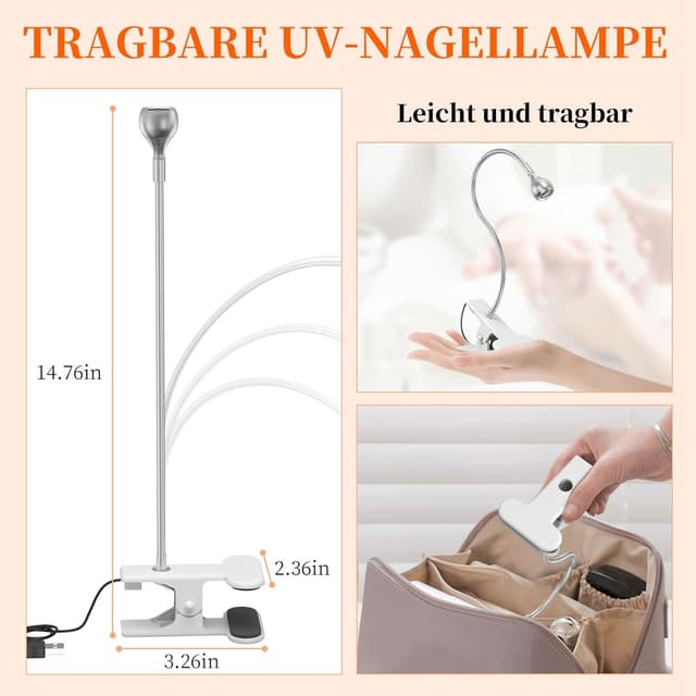 Detalle de AISEELY UV Lampe für Gelnägel 3 W
