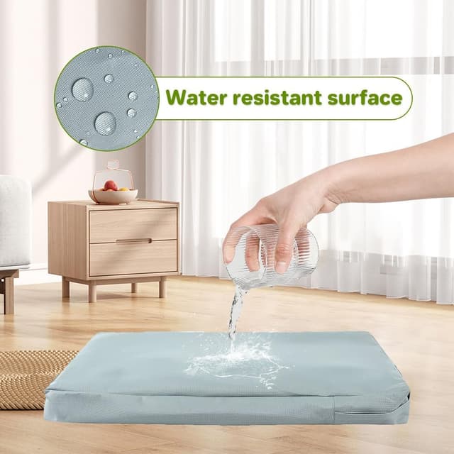 Detalle 2 de DUJUIKE 100% Waterproof Dog Bed Cover (Grey, M 92 x 59 x 10cm) with Zipper