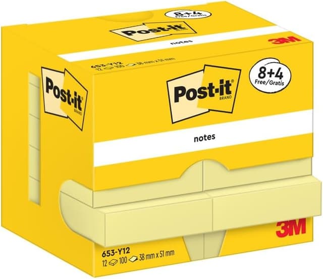 Detalle de Post-it Foglietti Canary Yellow: pacchetto promozionale con 8 blocchetti + 4 gratis, giallo canarino (38 × 51 mm)