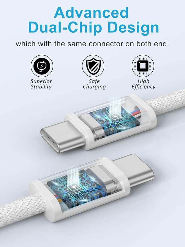 Detalle 2 de BabbleCom iPhone 15 Charger Cable 60W USB-C to USB-C ⚡