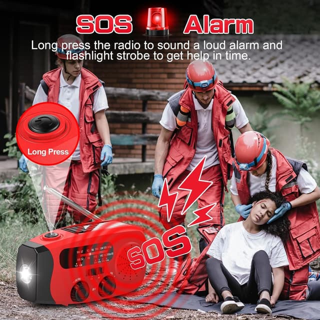 Detalle 1 de Rychi Wind Up Solar Radio, 7400mWh power bank