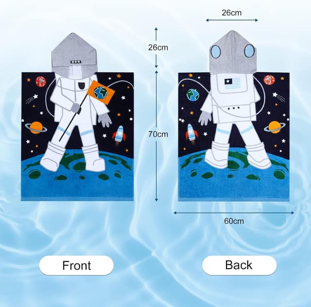 Detalle 2 de Badeponcho Kinder 70 x 60 cm aus Baumwolle