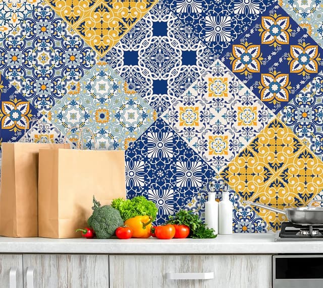 Detalle 2 de HPNIUB 30 Stück Bunt Fliesenaufkleber