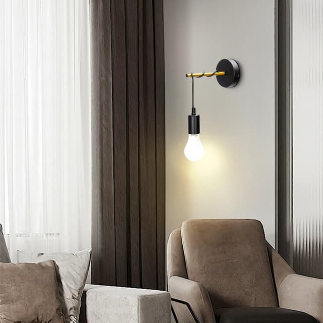 Thumbnail 6 de Aigostar Aplique de Pared Interior E27 Generoso en Metal🖤 (Pack 2)