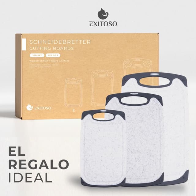 Thumbnail 6 de Exitoso Juego de 3 Tablas de Cortar Antideslizantes y sin BPA 🗡