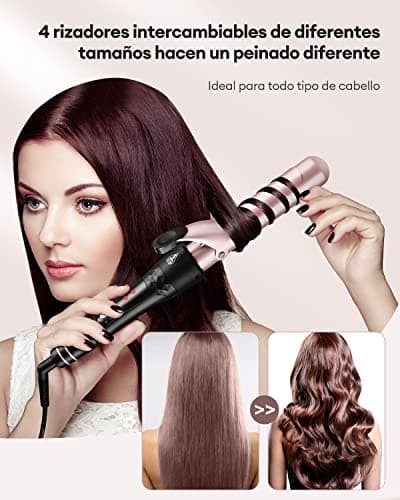 Detalle 2 de CkeyiN Rizador Profesional 4 en 1 con Barriles Cerámica 💇♀