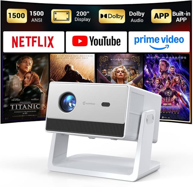 Detalle de HAPPRUN Mini Smart Projector 1500 ANSI 📽