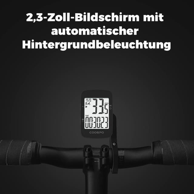 Detalle de CooSpo BC26 GPS-Fahrradcomputer kabellos mit Bluetooth 5.0/ANT+ und 2,3-Zoll-LCD