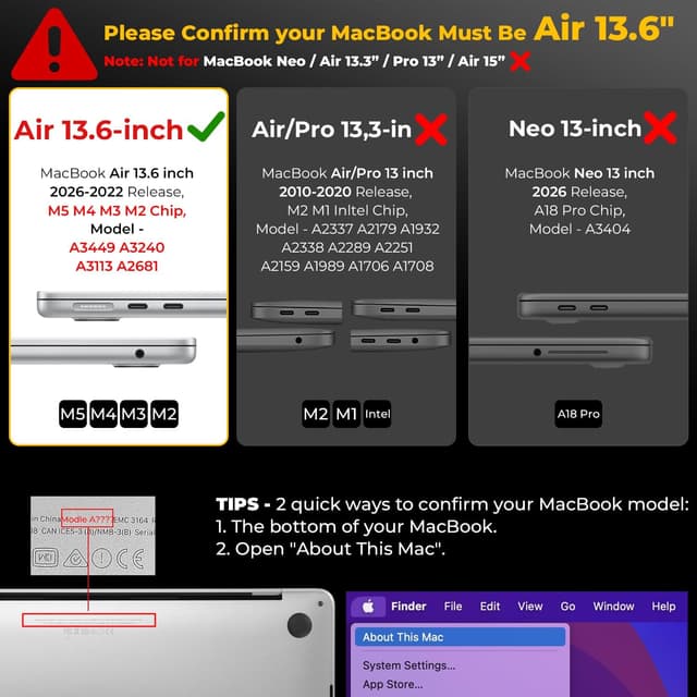 Detalle de EooCoo MacBook Air 13.6" Clear Hard Shell