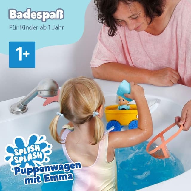 Detalle 2 de BABY born Splish Splash Bade-Spielzeug-Set mit Emma im Kinderwagen – Saugnäpfe, ohne Batterien (ab 1 Jahr)