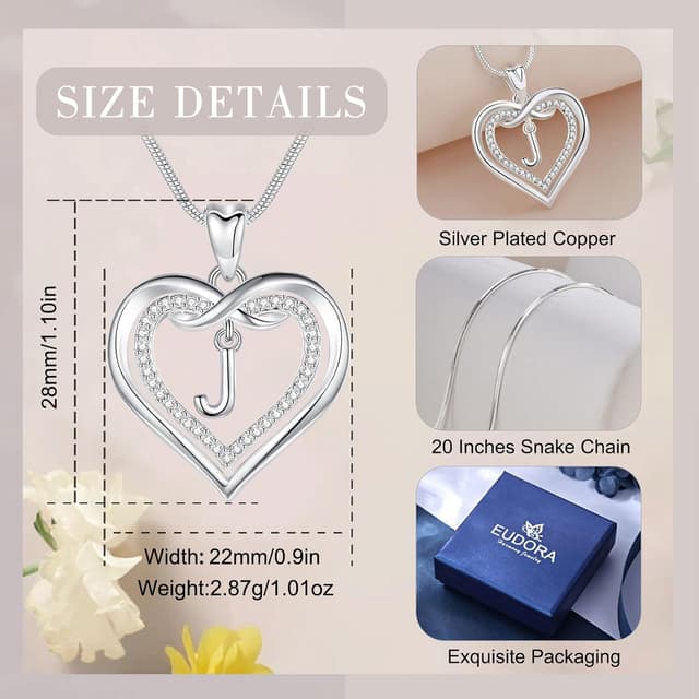 Thumbnail 6 de EUDORA Harmony Ball Collier initial cœur 51 cm