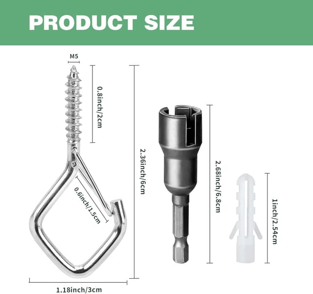 Detalle 2 de Ticway Schraubhaken Set 80 Stück