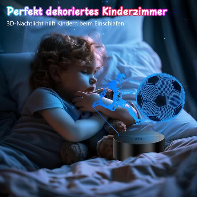 Thumbnail 3 de Polemera Fußball Nachtlicht 3D mit 16 Farben