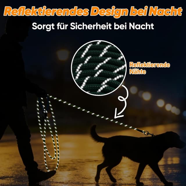 Thumbnail 6 de Aystkniet Schleppleine für Hunde mit 2 Wirbelhaken – Laufleine für Training & mehr Reichweite