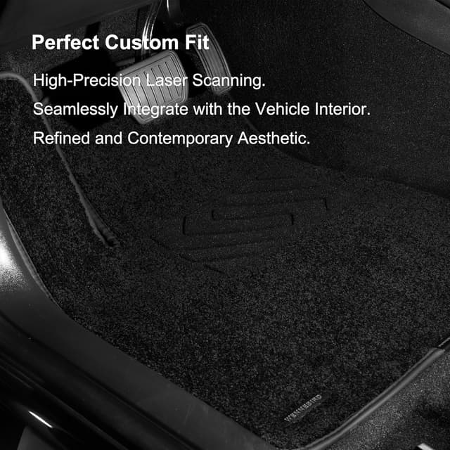 Detalle de WENNEBIRD 0.6-Inch Ultra-Thick Carpet Floor Mats (3-Pc Set) for 2024-2026 Tesla Model 3 (Highland)