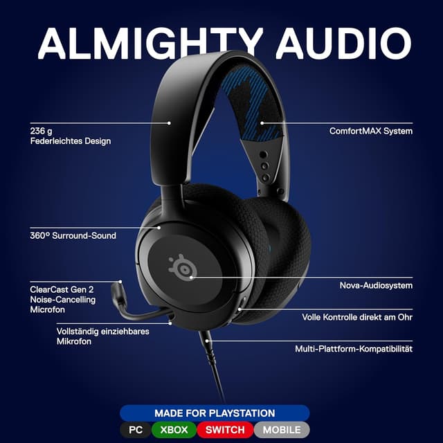 Detalle 2 de SteelSeries Arctis Nova 1P Gaming-Headset