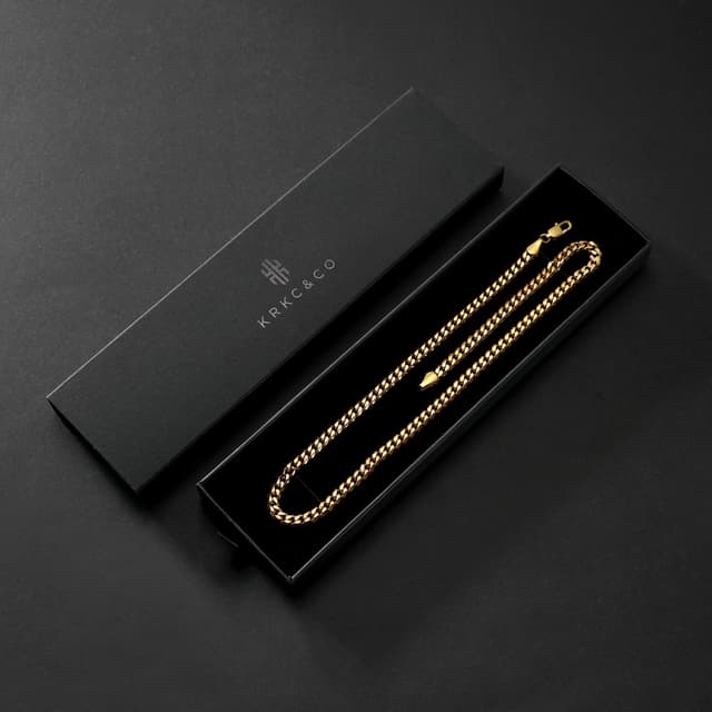 Detalle 2 de KRKC&CO Herren Kette mit Silberbeschichtung – Panzerkette mit Diamantschliff, nickelfrei (3 mm/5 mm), Länge 45,7–66 cm