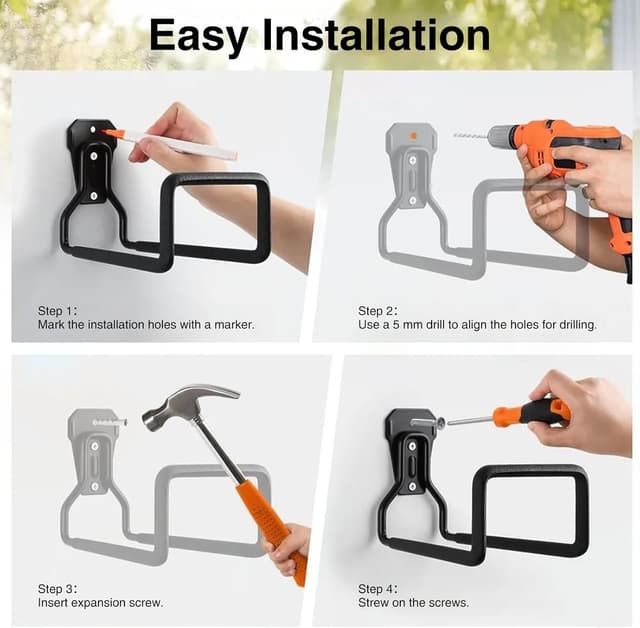 Detalle 2 de AinDen Heavy Duty Metal Hose Reel Hanger (Wall Mounted) – Rustproof Hose Hooks for Garden Storage